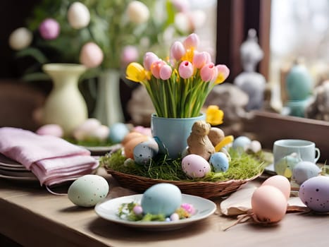Easter holiday setup on the table