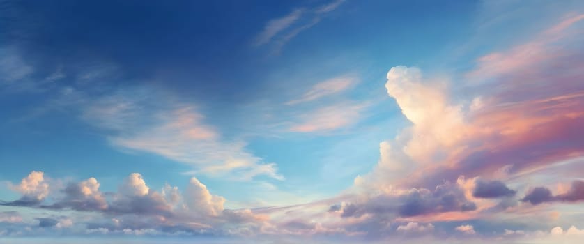 Beautiful colorful panorama of bright sky
