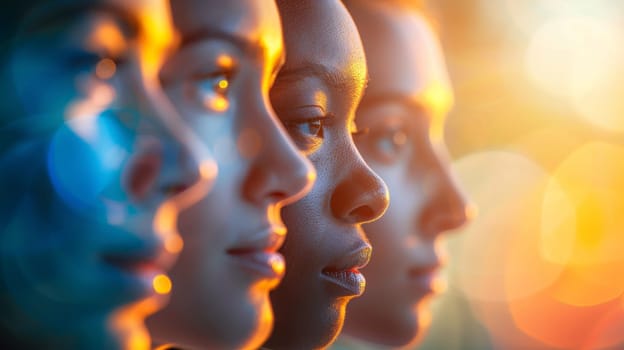 Group of female face, diversity concept.