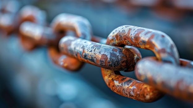 Detailed Macro of Rusty Chain