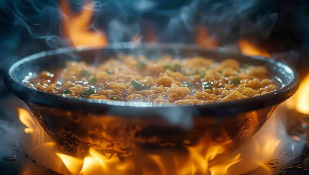 Pasta Cooking on Open Fire
