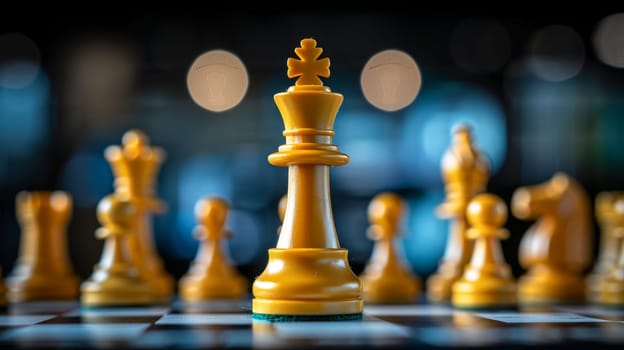 Golden Chess King Dominating the Board
