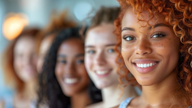 Portrait of a group of smiling african american women looking at camera