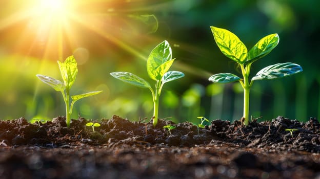 Green seedling illustrating concept of new life and growing up from seed