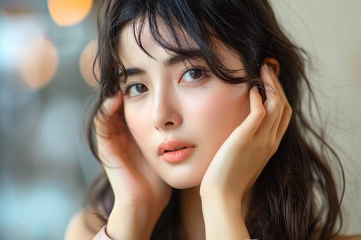 Young Asian Woman with Makeup and Hairstyle