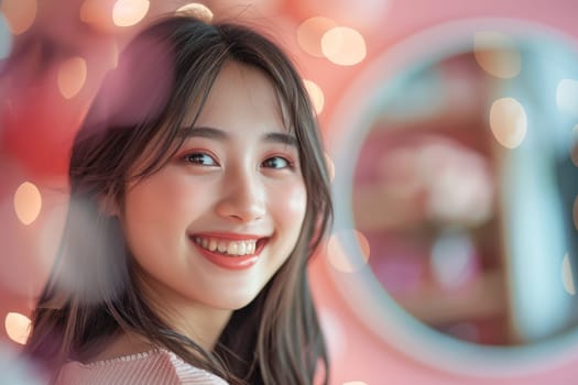 Asian woman portrait with beautiful bokeh