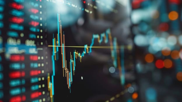 Dynamic Financial Market Graph Displayed on LED Screen