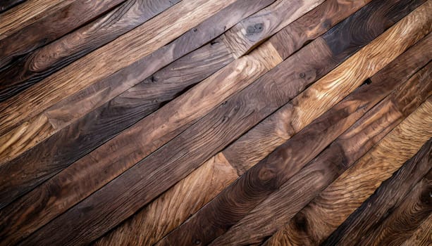 Natural wood texture. Wood background. Dark rustic planks table top flat lay view.