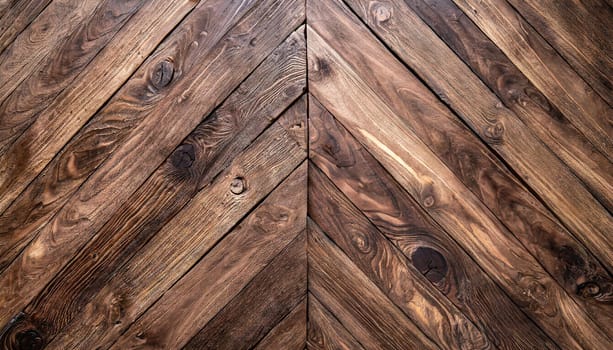 Natural wood texture. Wood background. Dark rustic planks table top flat lay view.