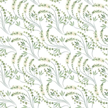 Textile seamless floral pattern with wild grasses and flowers. Design for kitchen home textiles, tablecloths, curtains, bed linen, dress fabrics, wrapping paper