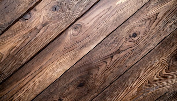 Natural wood texture. Wood background. Dark rustic planks table top flat lay view.