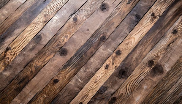 Natural wood texture. Wood background. Dark rustic planks table top flat lay view.