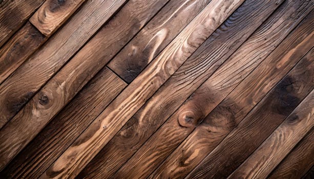 Natural wood texture. Wood background. Dark rustic planks table top flat lay view.