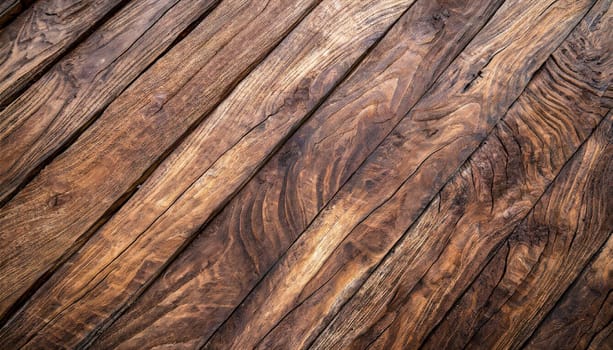 Natural wood texture. Wood background. Dark rustic planks table top flat lay view.