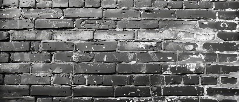 Detailed monochrome close-up of cracked paint on brickwork, illustrating the intricate patterns of decay and the relentless march of time