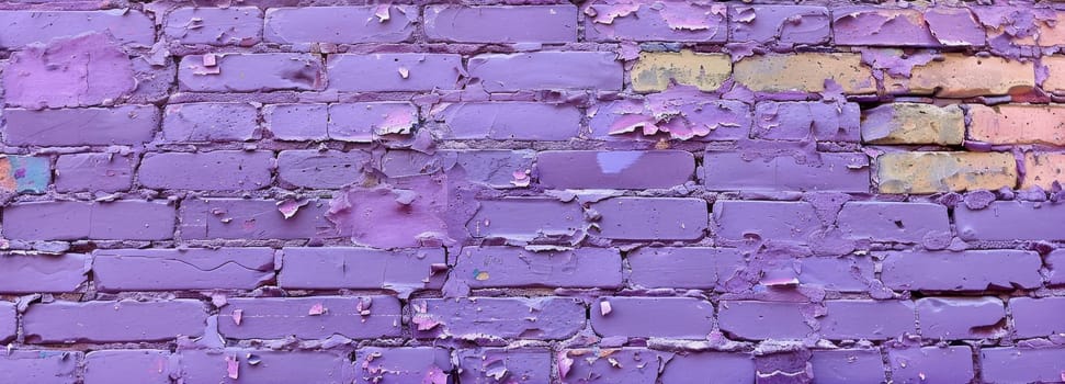 A wall of bricks bathed in plum perfection, the paint's decay adds character to the urban landscape's story
