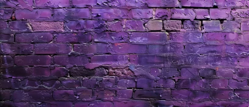 A wall of bricks bathed in plum perfection, the paint's decay adds character to the urban landscape's story