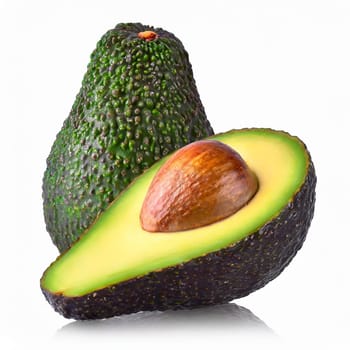 avocado isolated on white background. AI generated