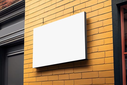Outdoor store banner signage mockup - signboard for shop, store, restaurant in urban street