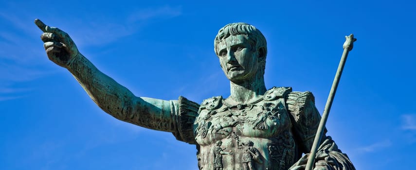 Julius Caesar, ancient statue in Rome, Italy. Concept for leadership, personal growth, personal development, self help