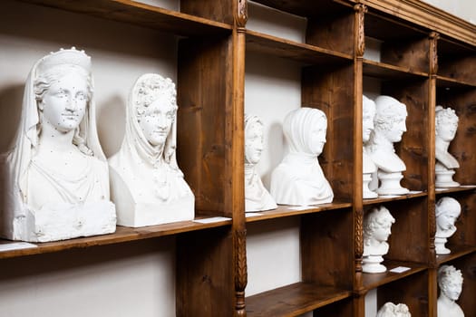 Possagno, Italy - August 2022: Antonio Canova collection. Classical sculptures in white marble located in his native house