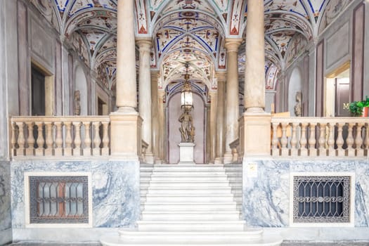 Genoa, Italy - 08 August 2023: interior of Gio Carlo Brignole Palace. Luxury ancient building, ca 1670