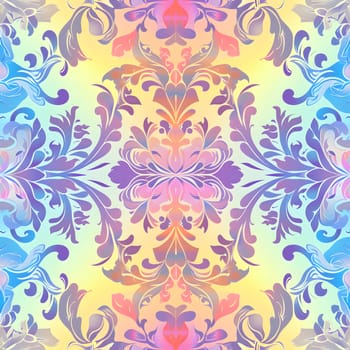 Seamless texture and background of Art Nouveau Colorful Brightness Colors Vibrant Pastel Power Gradient. Neural network generated image. Not based on any actual scene or pattern.