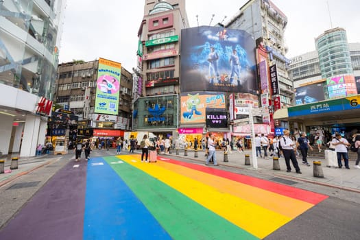 Taipei, Taiwan 13 September 2023: Ximending district in Taipei city of Taiwan