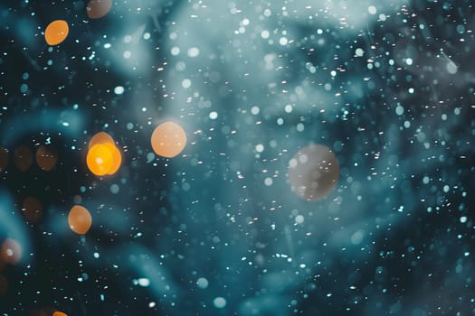 Generic snowfall closeup background with selective focus. Neural network generated in January 2024. Not based on any actual scene or pattern.