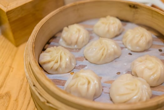 Chinese style steamed soup bun in restaurant