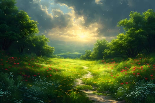 Happy St.Patrick Day, Painting of Saint Patrick's Path, The Day of the Festival of Patrick, Generative Ai