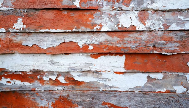 Light blue red and green weathered wooden background with cracked paint.