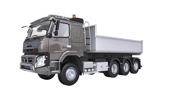 Isolated image of a new, heavy-duty dump truck, 3d render
