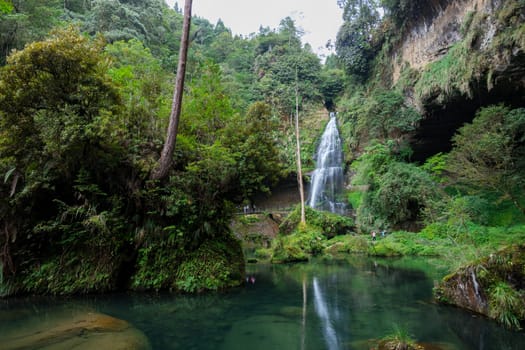 Waterfall at sun link sea in Nantou at Taiwan