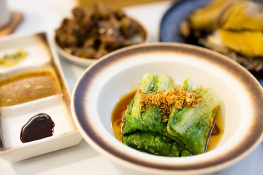 Asian vegetable with soy sauce dish
