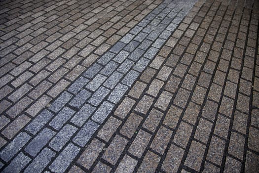 Detail of old pedestrian road in a medieval city in Spain