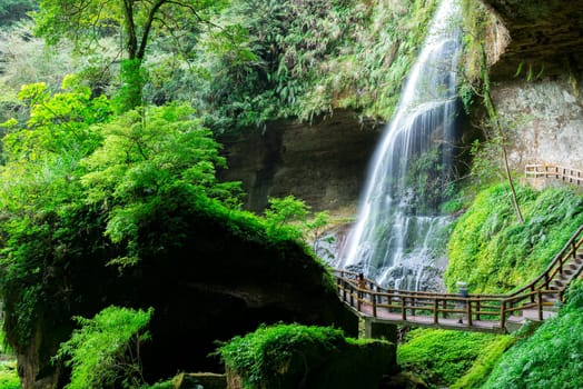 Waterfall at Sun Link Sea vacation resort in Nantou Taiwan