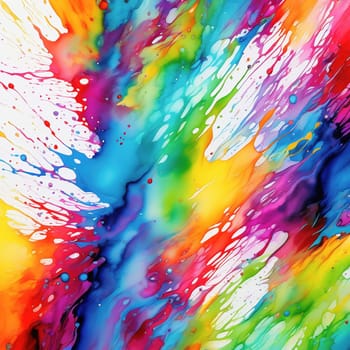 Washed-out watercolors as a background. Bright colors that run. Colorful splashes of color. AI generated image