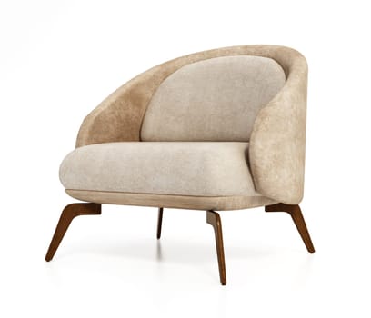 Stylish armchair isolated on white background. 3D illustration.