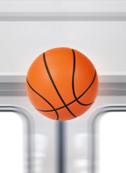 Basketball flying. is in on the BTS Skytrain