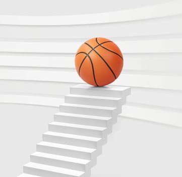 Basketball on stairs targeting ideas for success