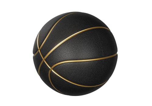 Black basketball ball with golden lines