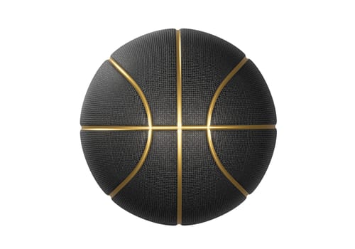 Black basketball ball with golden lines