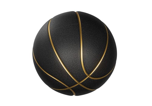 Black basketball ball with golden lines