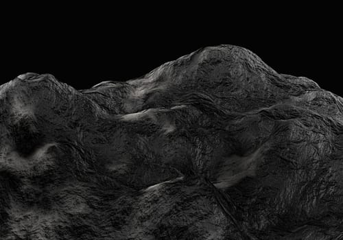Very big and beautiful black rocks on dark black background