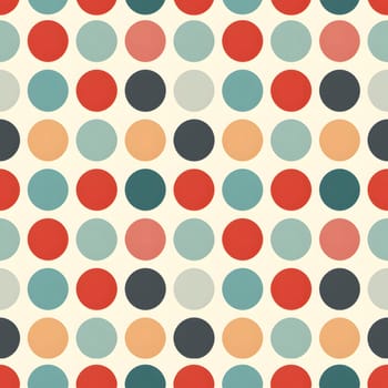 Seamless pattern of colorful polka dot. Neural network generated image. Not based on any actual scene or pattern.
