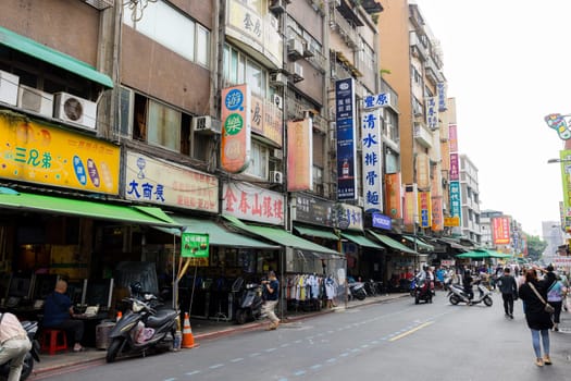 Taiwan 17 October 2023: Taipei city street