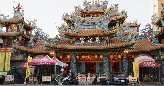 Taipei, Taiwan 27 September 2022: Ciyou Temple in Taipei city of Taiwan