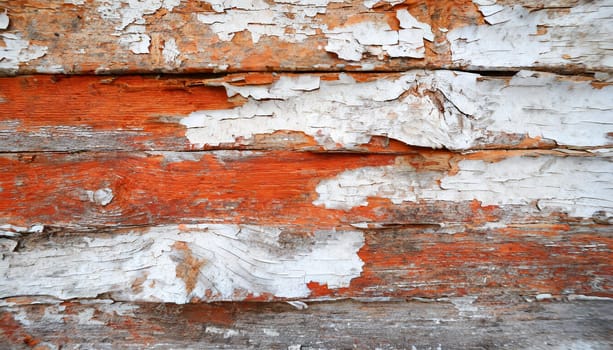 Light blue red and green weathered wooden background with cracked paint.