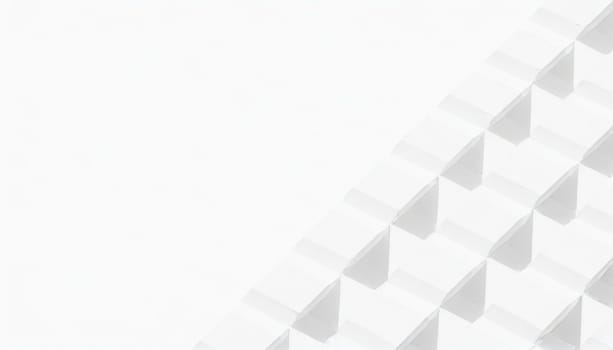 Random shifted white cube boxes block background wallpaper banner with copy space